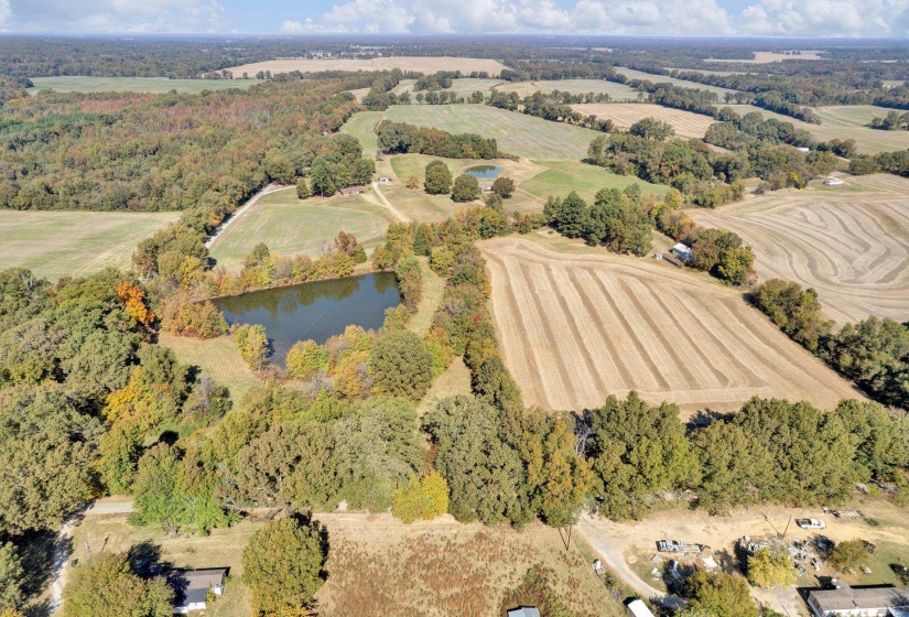 Bird's eye view featuring a water view and a rural view