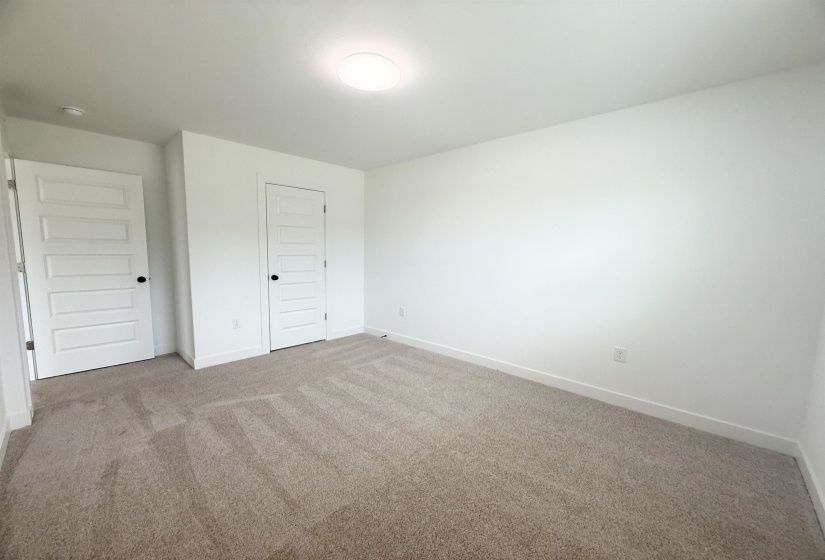 Unfurnished bedroom with carpet floors and a closet