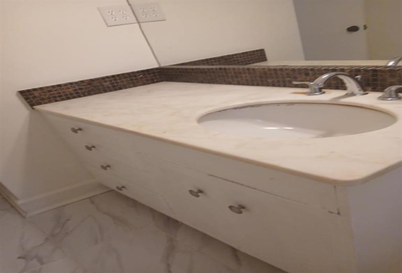 Bathroom featuring vanity