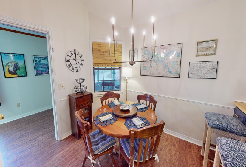 Dining area featuring hardwood / wood-style flooring