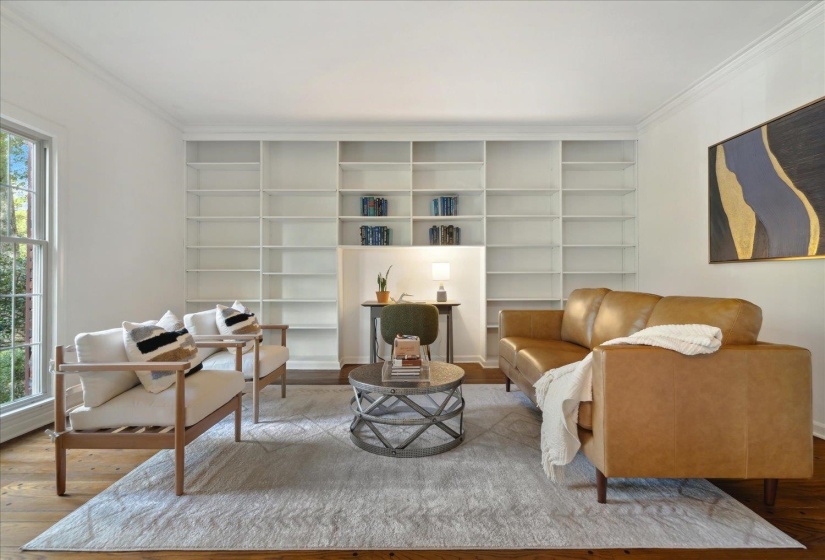Large library off the foyer. Tons of natural light