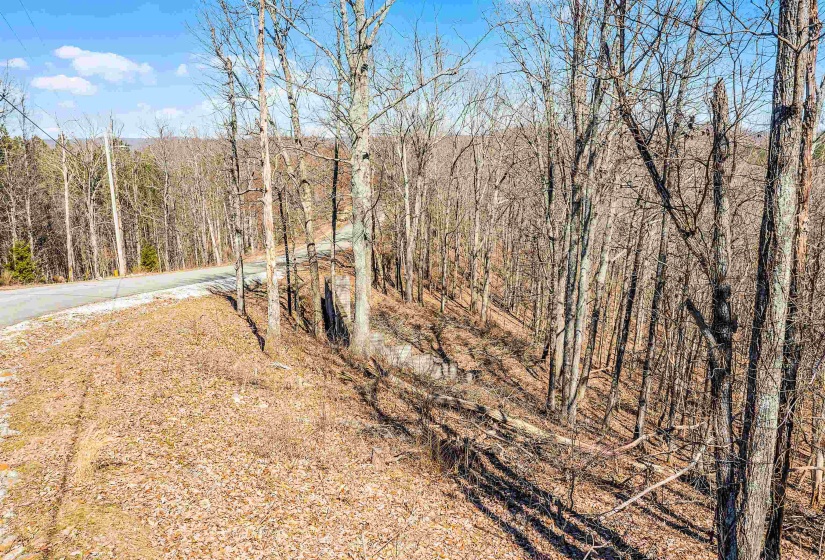 Exterior space with a wooded view