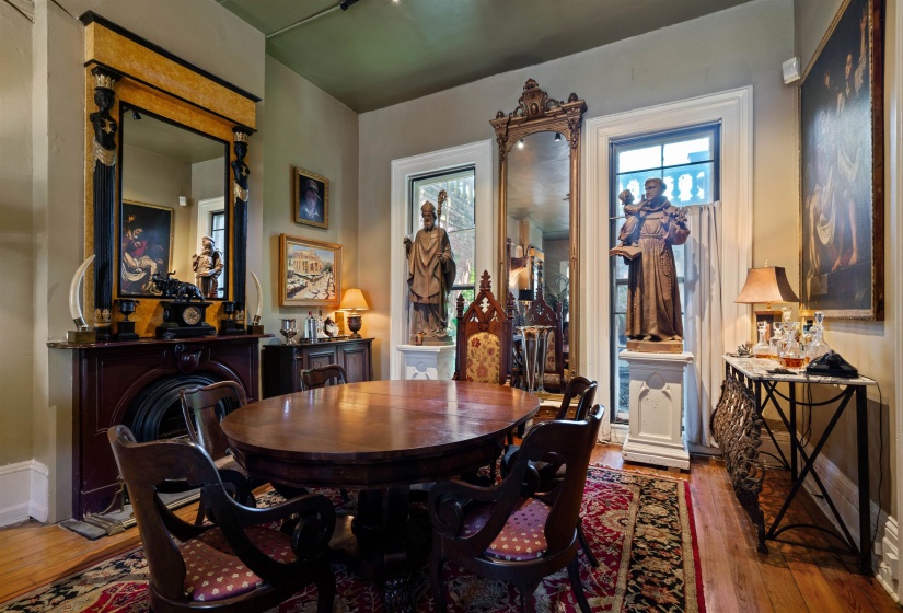 Dining room with hardwood / wood-style floors