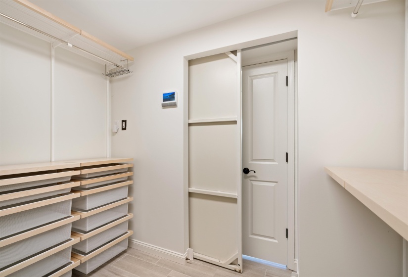 This reinforced closet can be used as a tornado shelter or safe room.