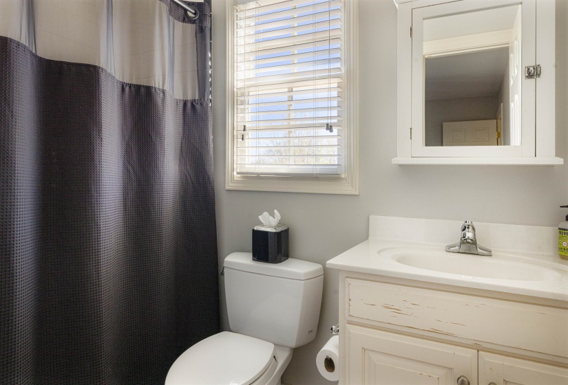 Full bath with toilet and vanity
