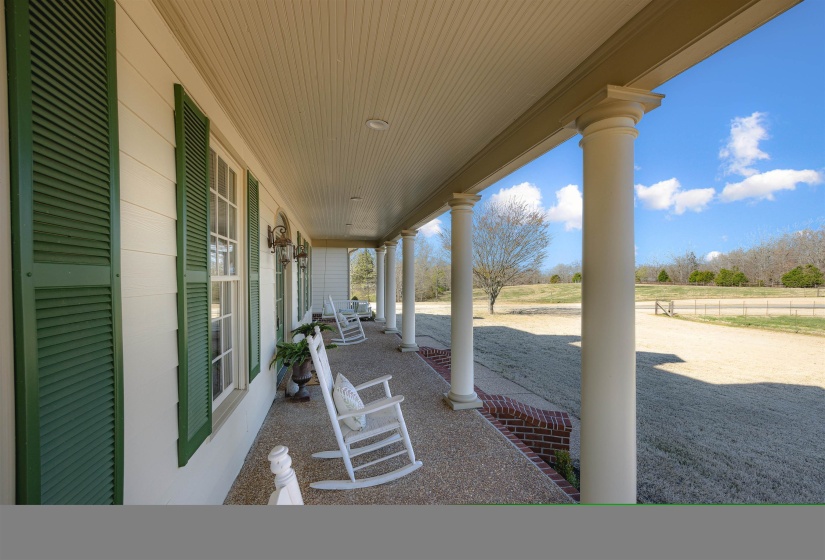 View of patio with covered porch