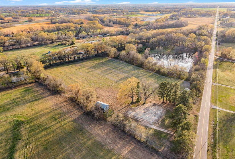Aerial view with a rural view