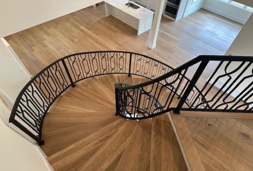 Staircase with wood-type flooring