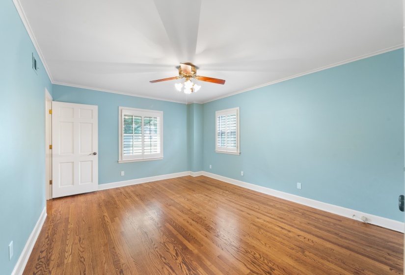 Two closets, newly refinished hardwood floors and walk-in attic access