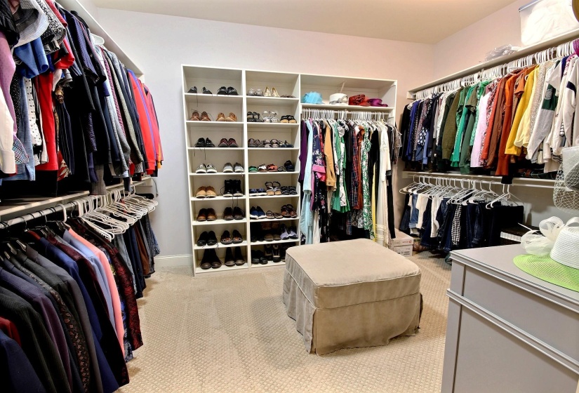 Primary bedroom closet upstairs is huge