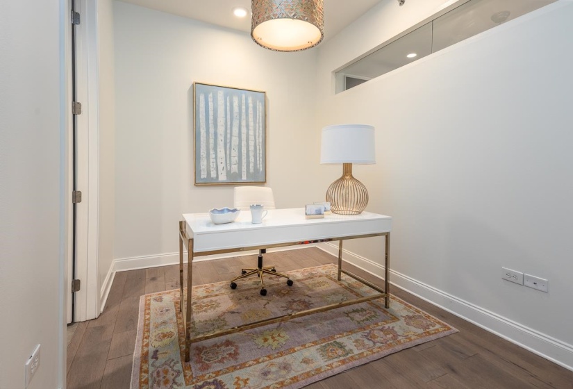 Bedroom 3 is used as a study, but comes complete with its own private bath and transom window.