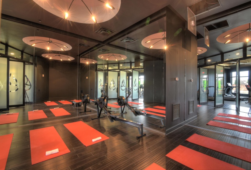 Workout area featuring visible vents