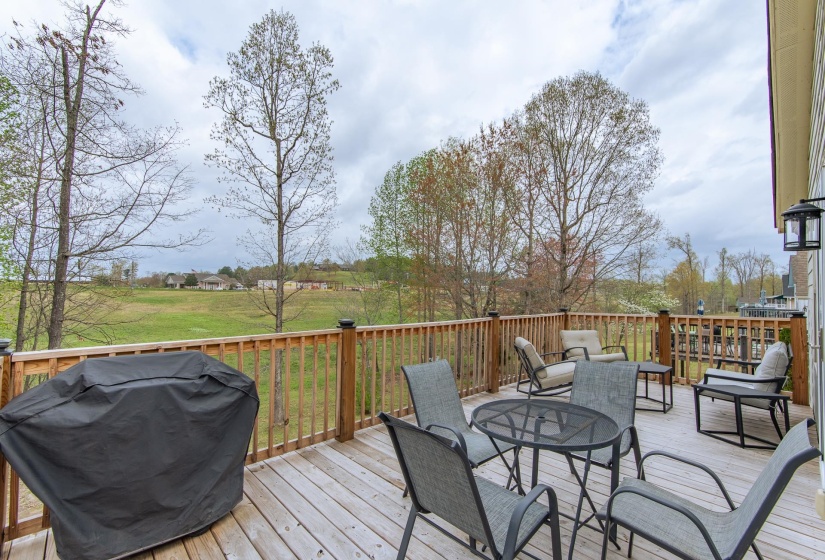 Deck featuring a grill