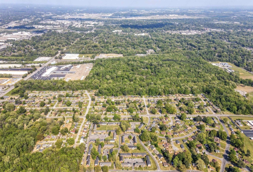 Aerial view with a forest view