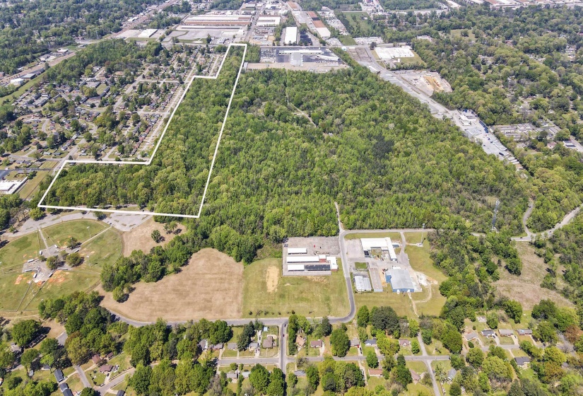Aerial view with a forest view