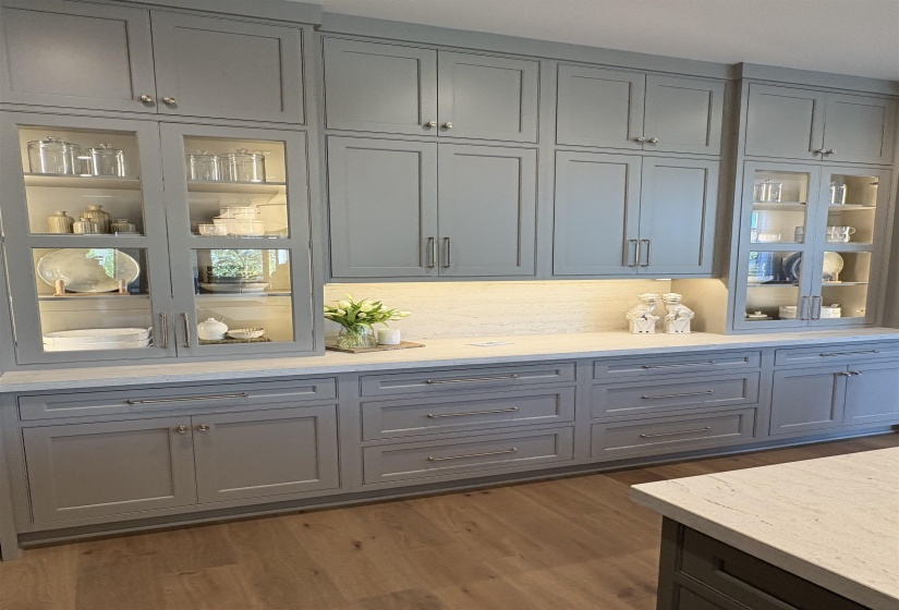 Kitchen featuring dark wood-style floors