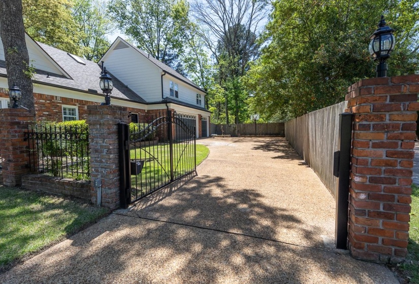 Gate with a fenced front yard