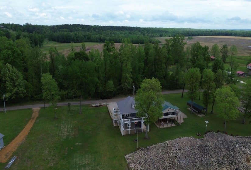 Drone / aerial view featuring a wooded view Drone / aerial view featuring a wooded view