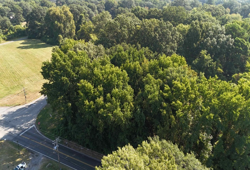 Aerial view of sparsely populated area
