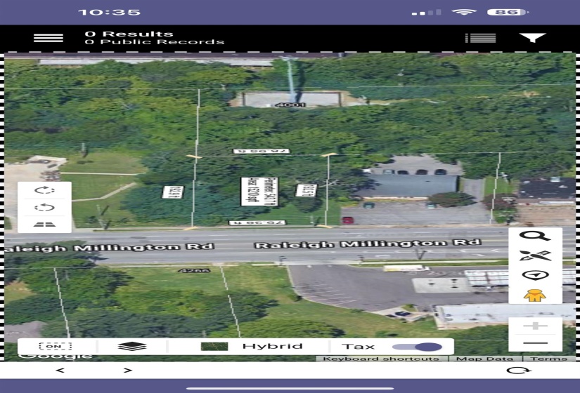 Map / location with property parcel outlined