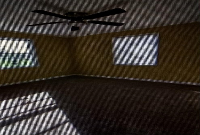 Empty room with a ceiling fan