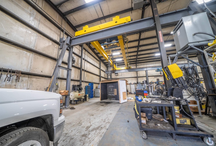 Garage featuring a workshop area