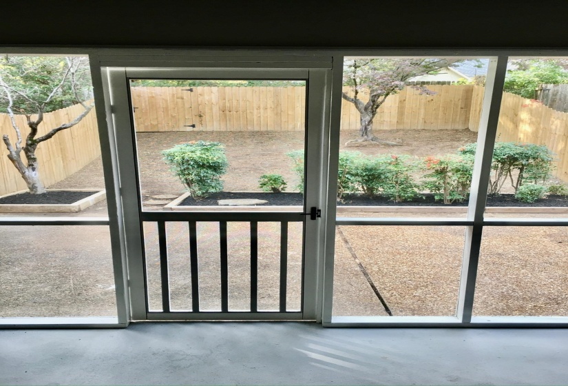 Entryway with concrete flooring