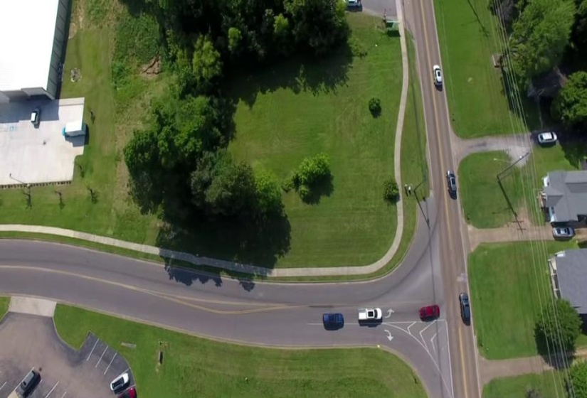 Aerial view of property and surrounding area