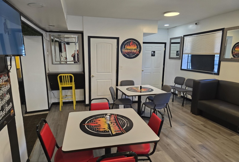 Rec room with wood finished floors