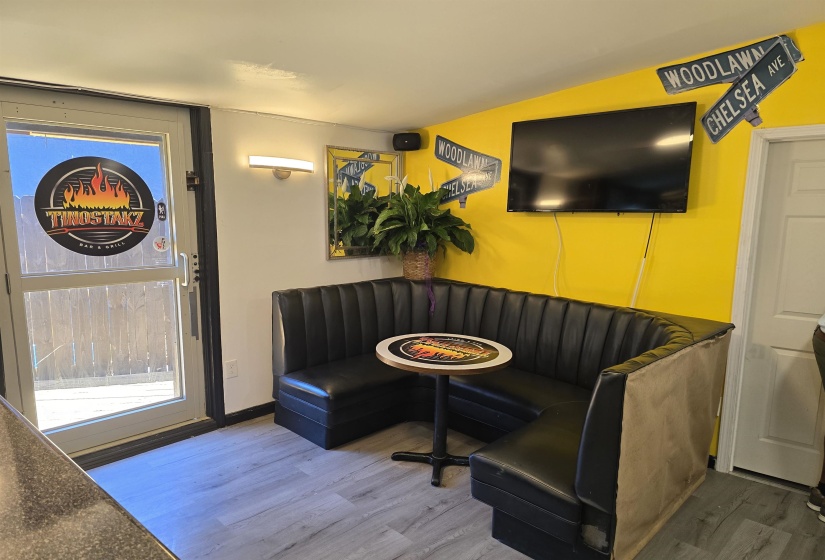 Sitting room with wood finished floors