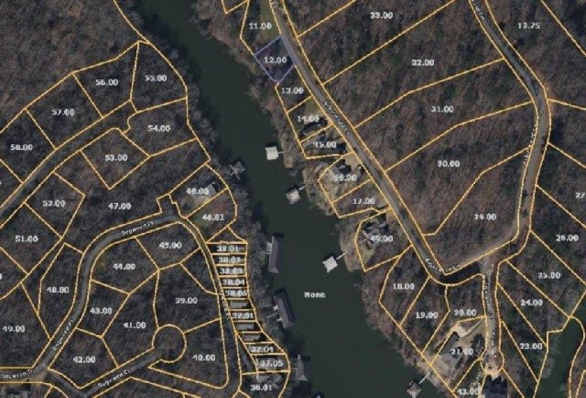 Aerial map of property and surrounding area