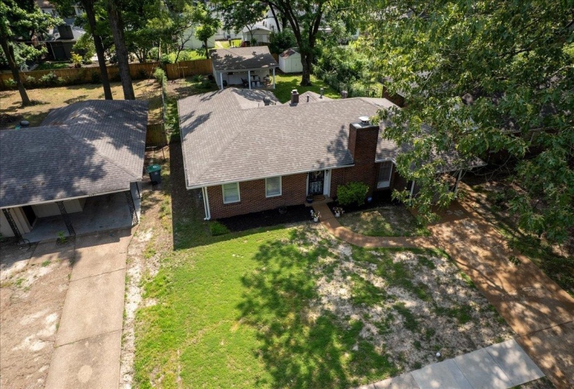 View from above of property