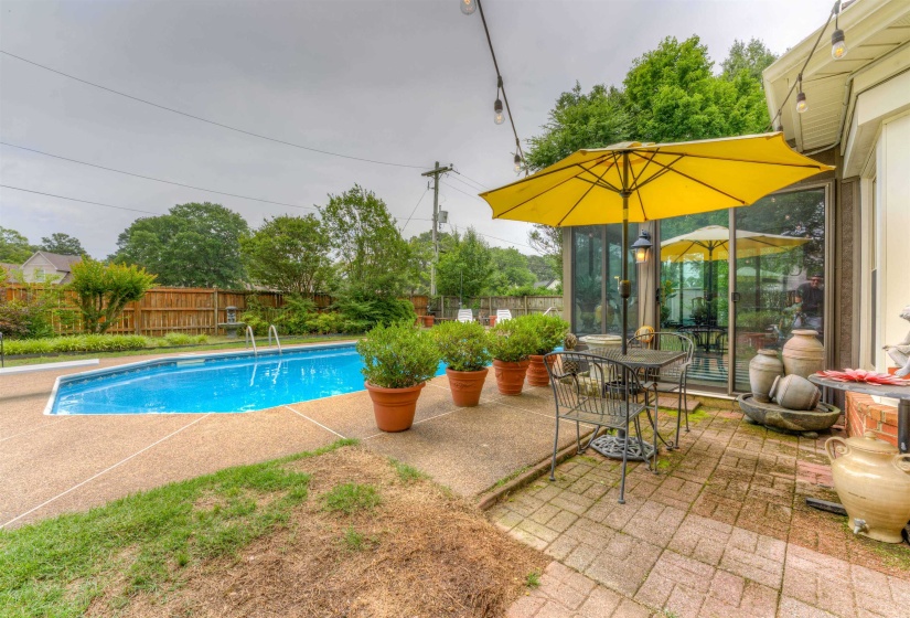 View of swimming pool featuring a patio and a fenced backyard