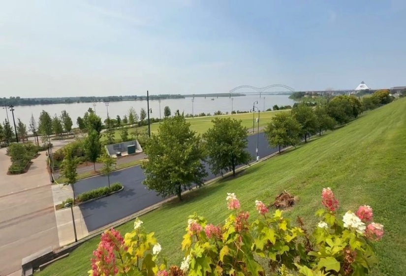 View of property's community featuring a water view and a yard