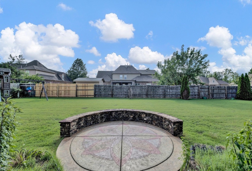 View of fenced backyard