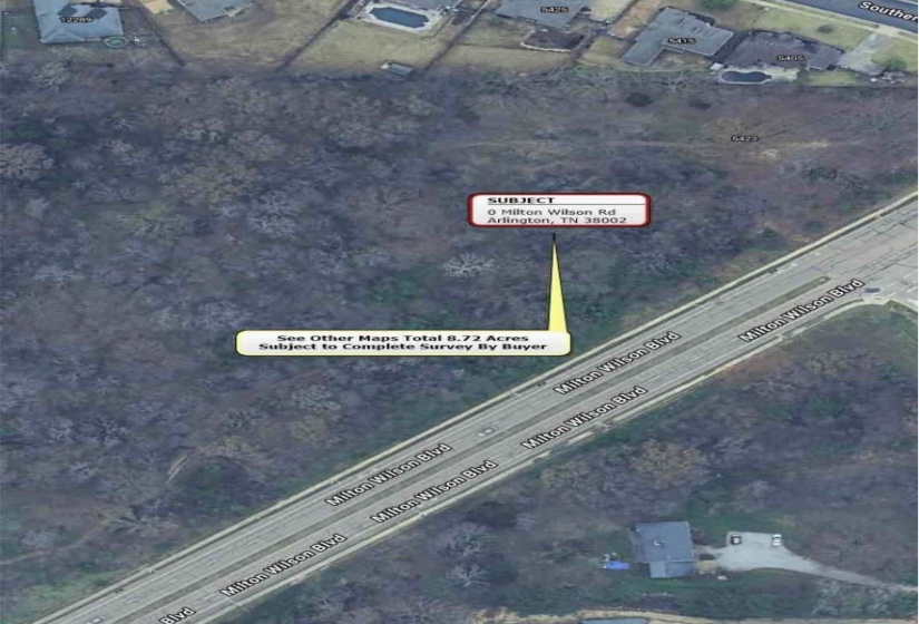 Aerial map of property and surrounding area