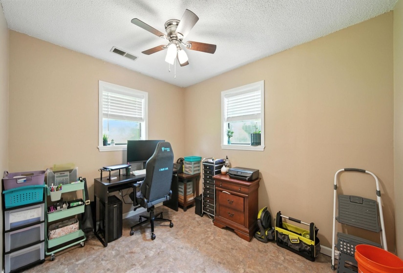 Office with ceiling fan