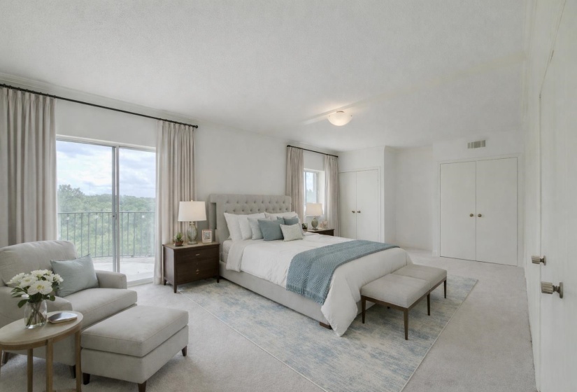 View of the primary bedroom virtually staged. This gives you the opportunity to know what this bedroom could look like.