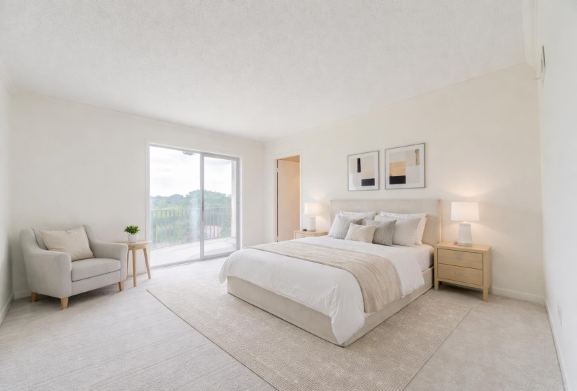View of the second bedroom virtually staged so you can see what it looks like furnished.