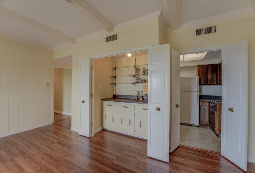 You can uses the bar as a storage area if desired.