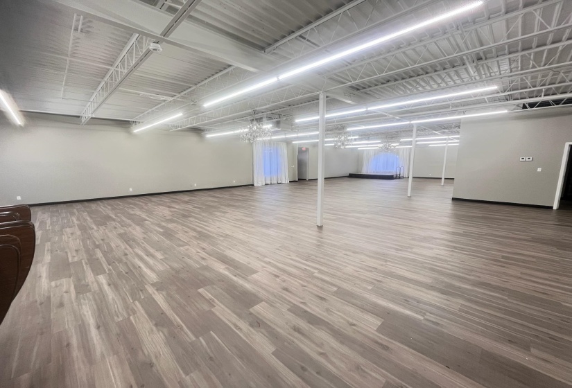 Below grade area featuring light wood finished floors