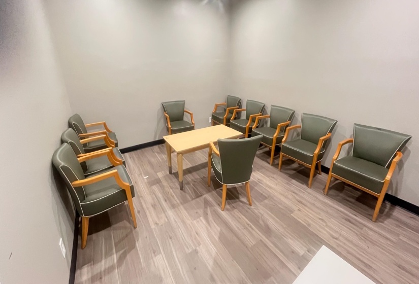 Office space featuring light wood finished floors
