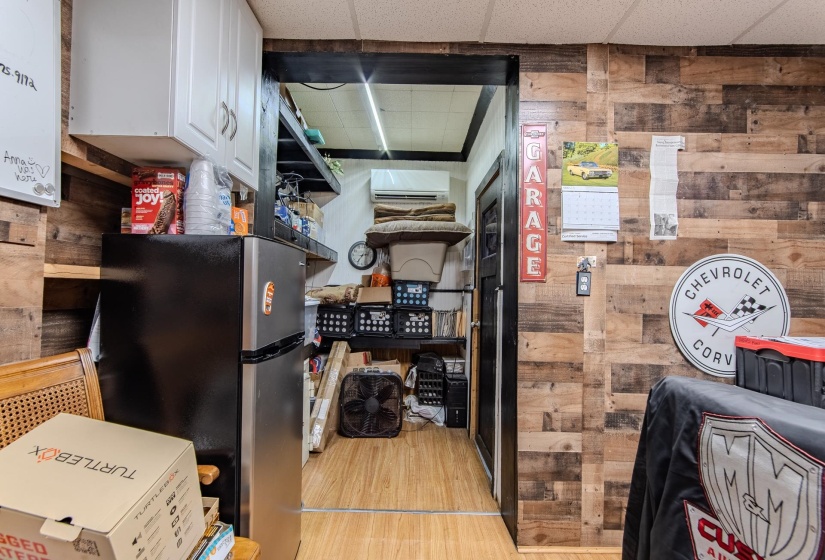Storage with a wall mounted AC