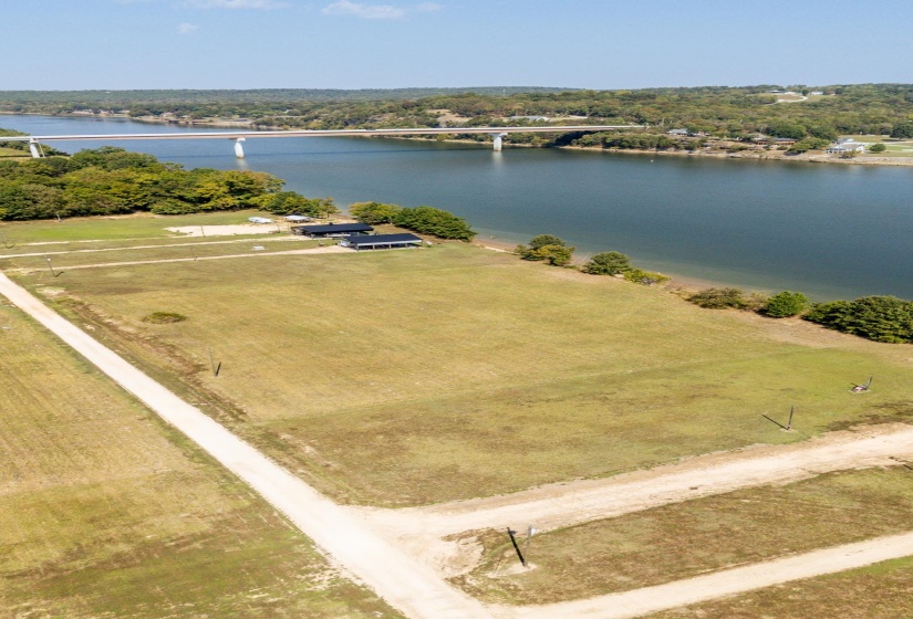 Drone / aerial view of a nearby body of water