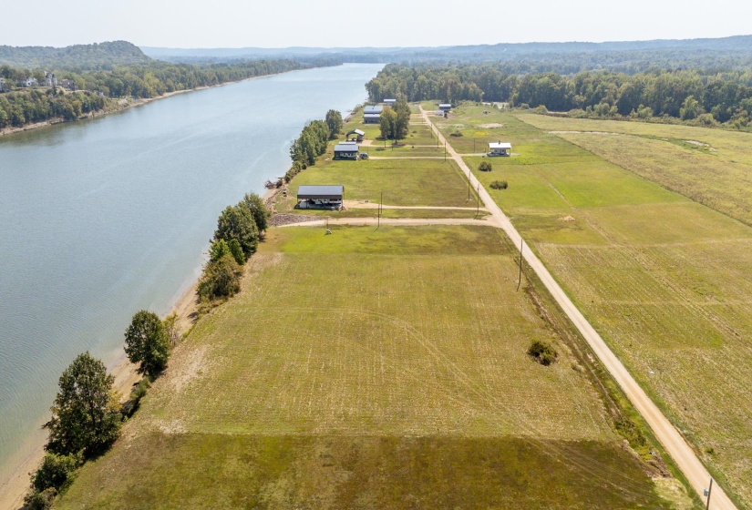 Bird's eye view of a nearby body of water