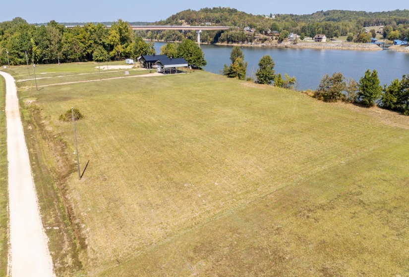 Drone / aerial view of a large body of water