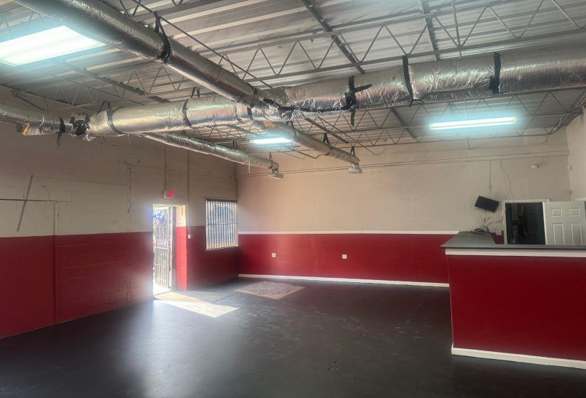 Garage with wainscoting