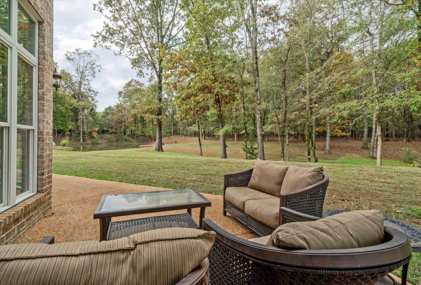 View of patio featuring an outdoor hangout area