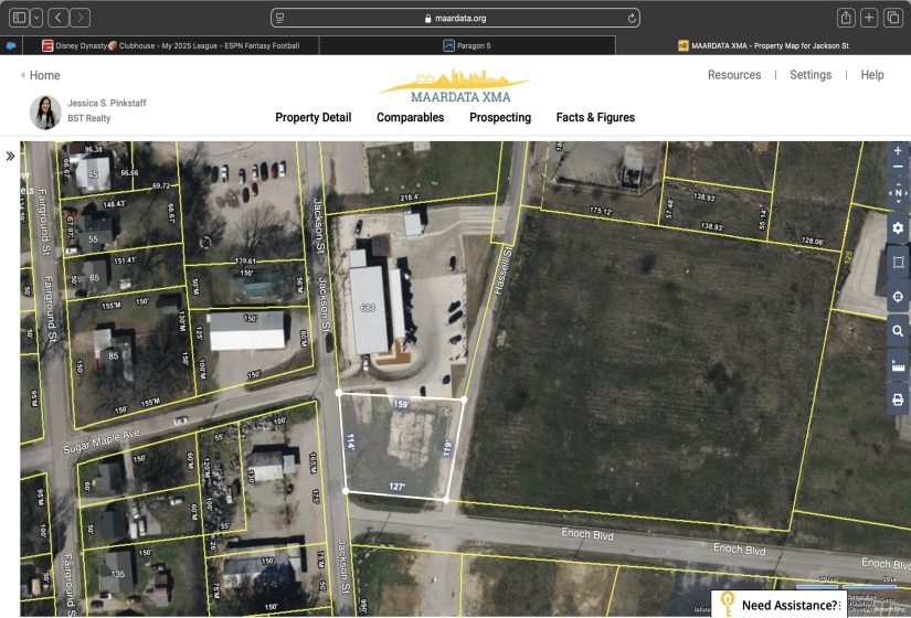 Aerial view of property's location