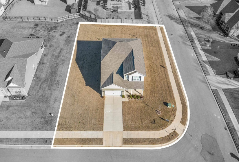 View from above of property